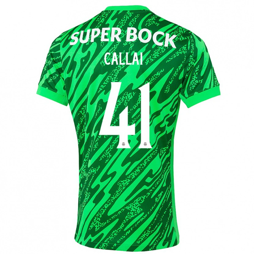 Danxen Kid Diego Callai #41 Green White Goalkeeper Jersey 2025/26 T-Shirt