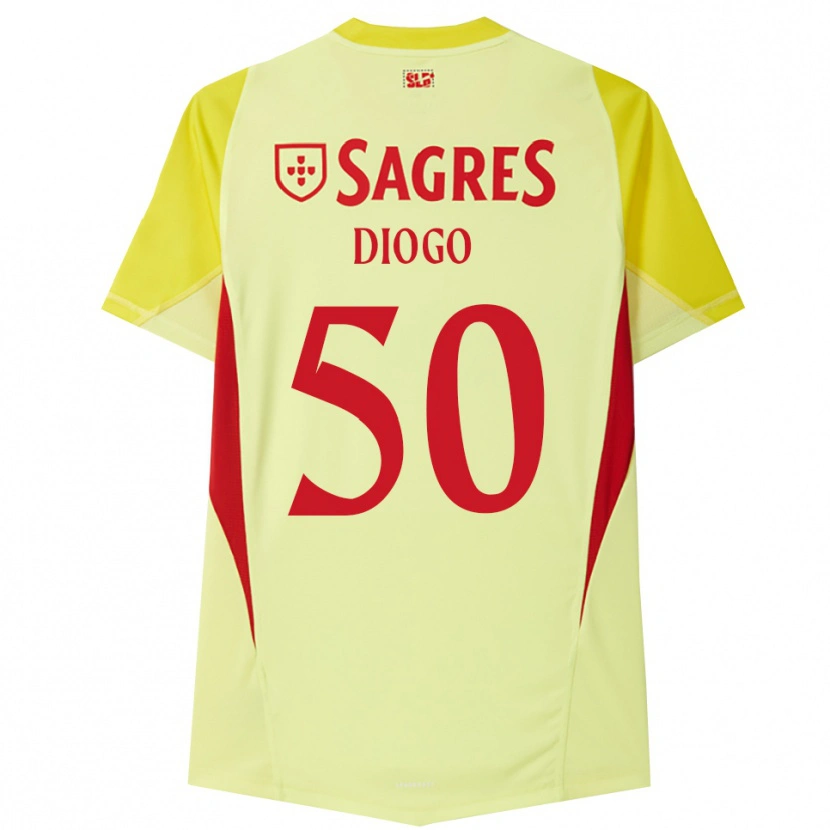 Danxen Kid Diogo Ferreira #50 Yellow Red Goalkeeper Jersey 2025/26 T-Shirt