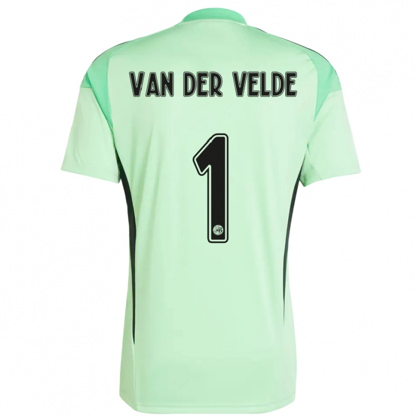 Danxen Kid Valentijn van der Velde #1 Light Green Black Goalkeeper Jersey 2025/26 T-Shirt