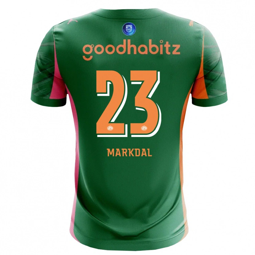 Danxen Kid Mikkel Markdal #23 Green Orange Goalkeeper Jersey 2025/26 T-Shirt