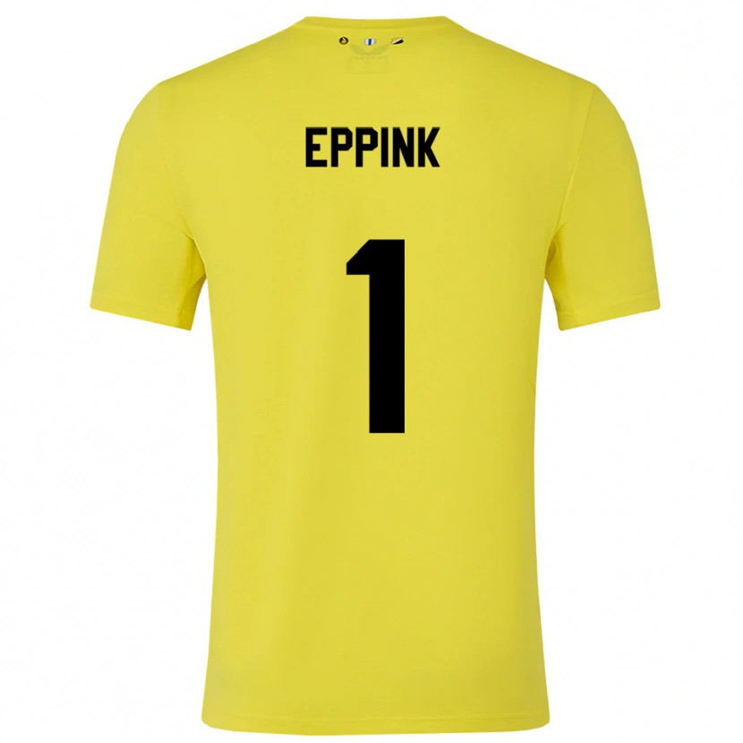 Danxen Kid Mees Eppink #1 Yellow Black Goalkeeper Jersey 2025/26 T-Shirt