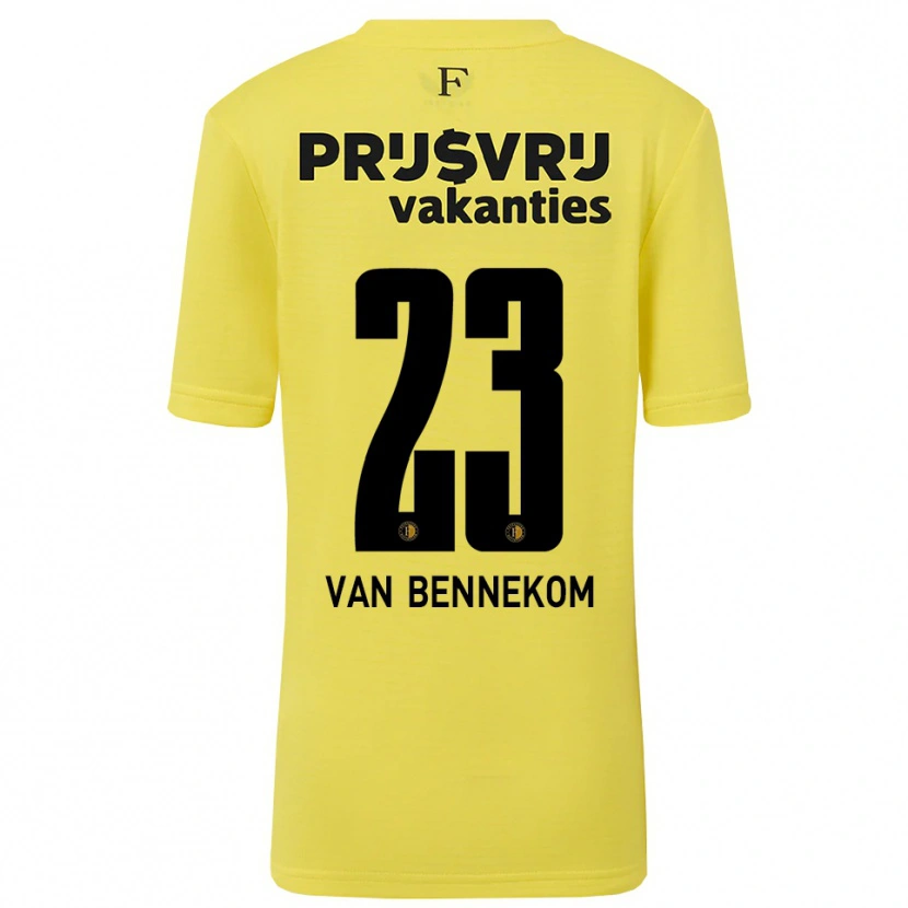 Danxen Kid Duron van Bennekom #23 Yellow Black Goalkeeper Jersey 2025/26 T-Shirt