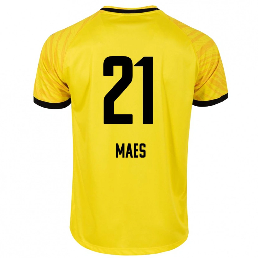 Danxen Kid Noa Maes #21 Yellow Black Goalkeeper Jersey 2025/26 T-Shirt