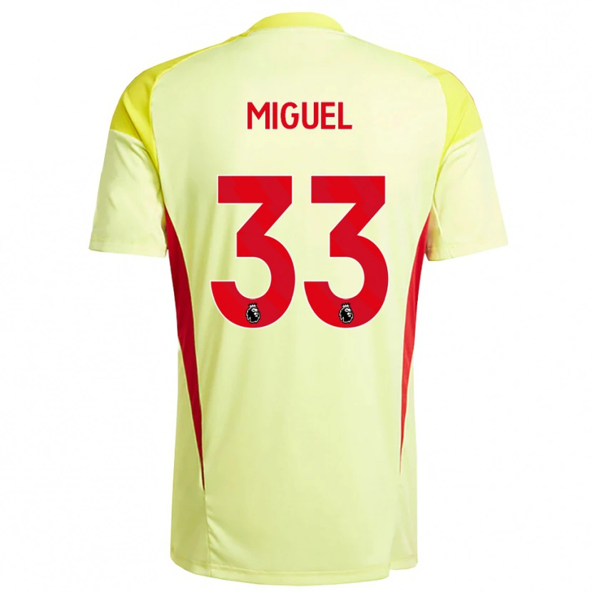 Danxen Kid Carlos Miguel #33 Light Yellow Orange Goalkeeper Jersey 2025/26 T-Shirt