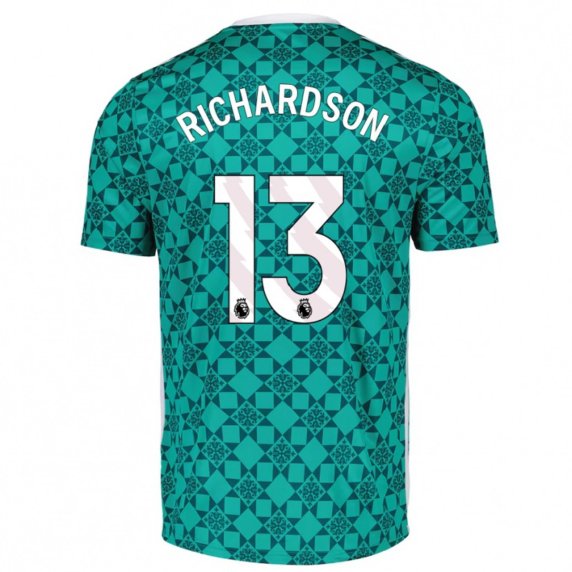 Danxen Kid Adam Richardson #13 Green White Goalkeeper Jersey 2025/26 T-Shirt