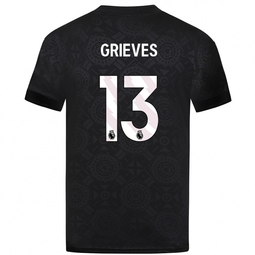 Danxen Kid Xander Grieves #13 Black White Goalkeeper Jersey 2025/26 T-Shirt