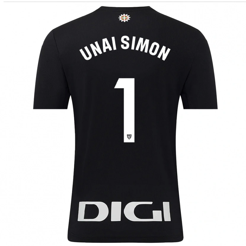 Danxen Kid Unai Simón #1 Black White Goalkeeper Jersey 2025/26 T-Shirt