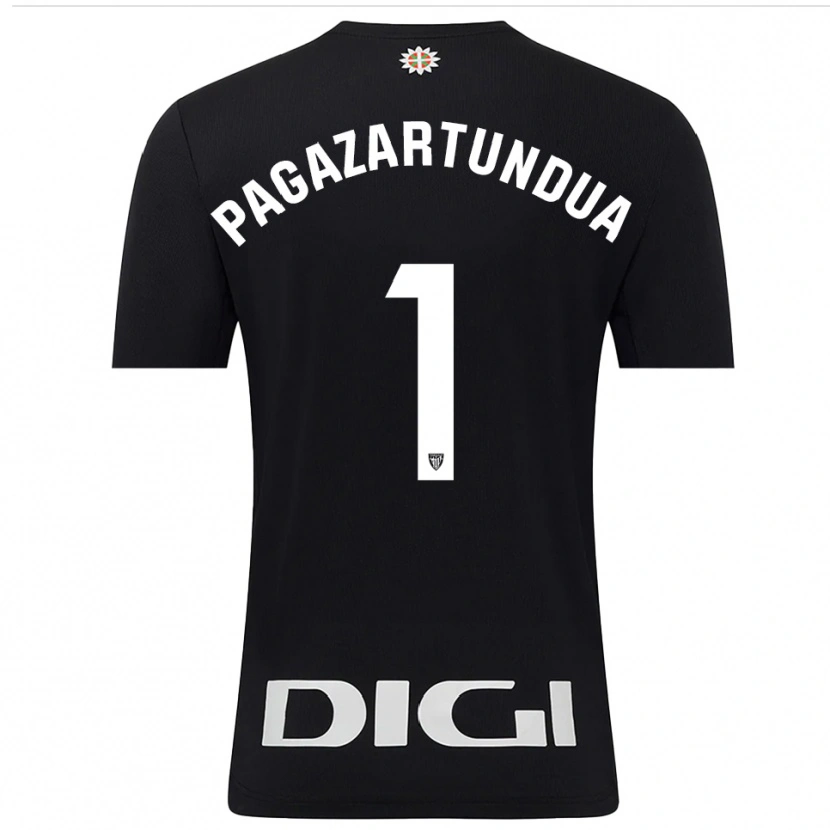 Danxen Kid Iker Pagazartundua #1 Black White Goalkeeper Jersey 2025/26 T-Shirt