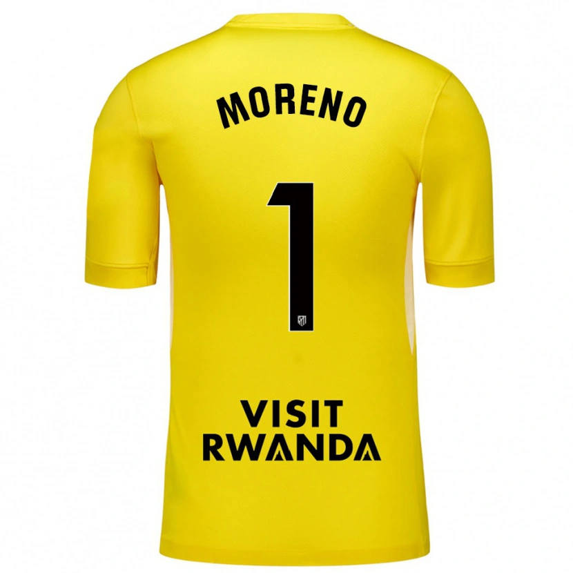 Danxen Kid Álvaro Moreno #1 Yellow Black Goalkeeper Jersey 2025/26 T-Shirt
