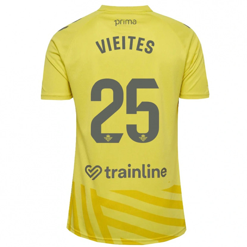 Danxen Kid Fran Vieites #25 Yellow Gray Goalkeeper Jersey 2025/26 T-Shirt