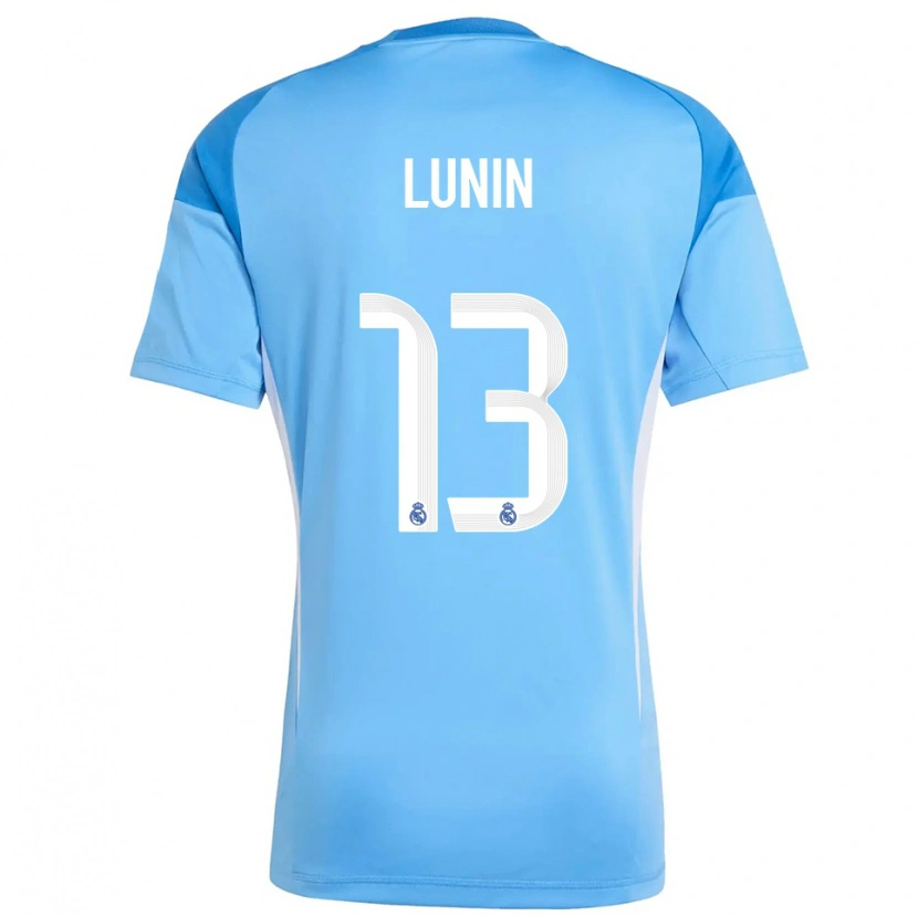 Danxen Kid Andriy Lunin #13 Sky Blue White Goalkeeper Jersey 2025/26 T-Shirt
