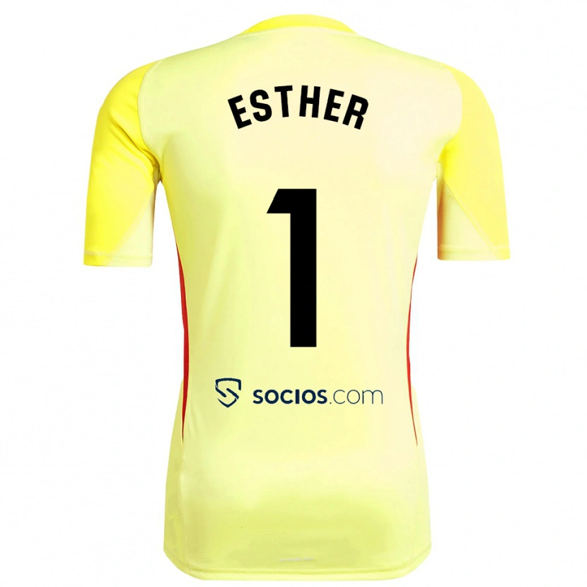 Danxen Kid Esther Sullastres Ayuso #1 Yellow Red Black Goalkeeper Jersey 2025/26 T-Shirt