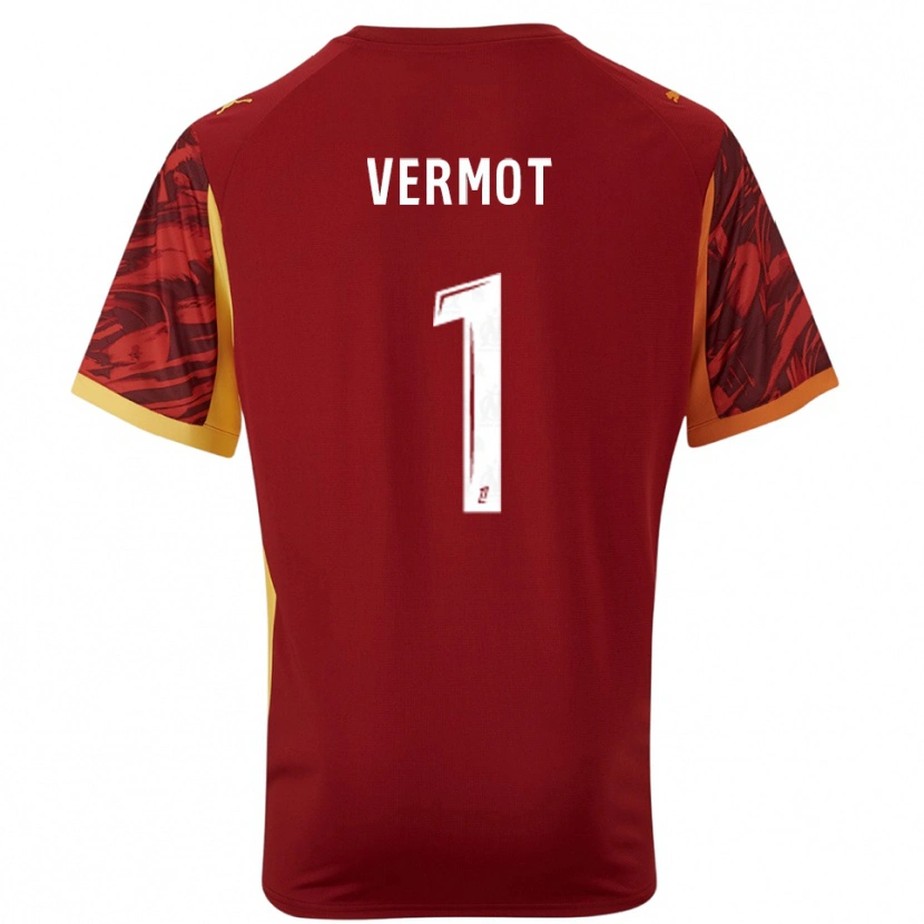Danxen Kid Théo Vermot #1 Burgundy Brown Goalkeeper Jersey 2025/26 T-Shirt