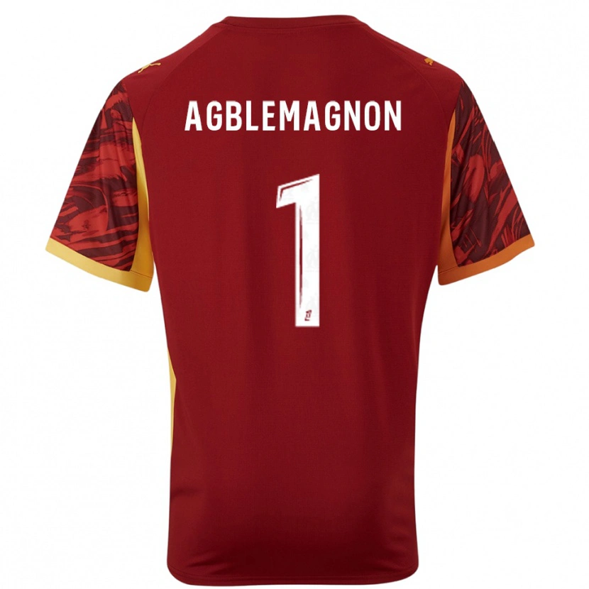 Danxen Kid Jordan Agblemagnon #1 Burgundy Brown Goalkeeper Jersey 2025/26 T-Shirt