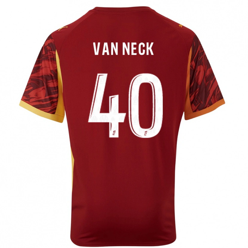 Danxen Kid Jelle Van Neck #40 Burgundy Brown Goalkeeper Jersey 2025/26 T-Shirt