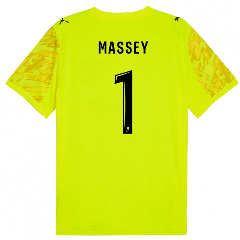 Danxen Kid Kayza Massey #1 Fluorescent Green Yellow Goalkeeper Jersey 2025/26 T-Shirt
