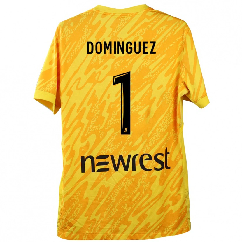 Danxen Kid Álex Domínguez #1 Yellow Black Goalkeeper Jersey 2025/26 T-Shirt