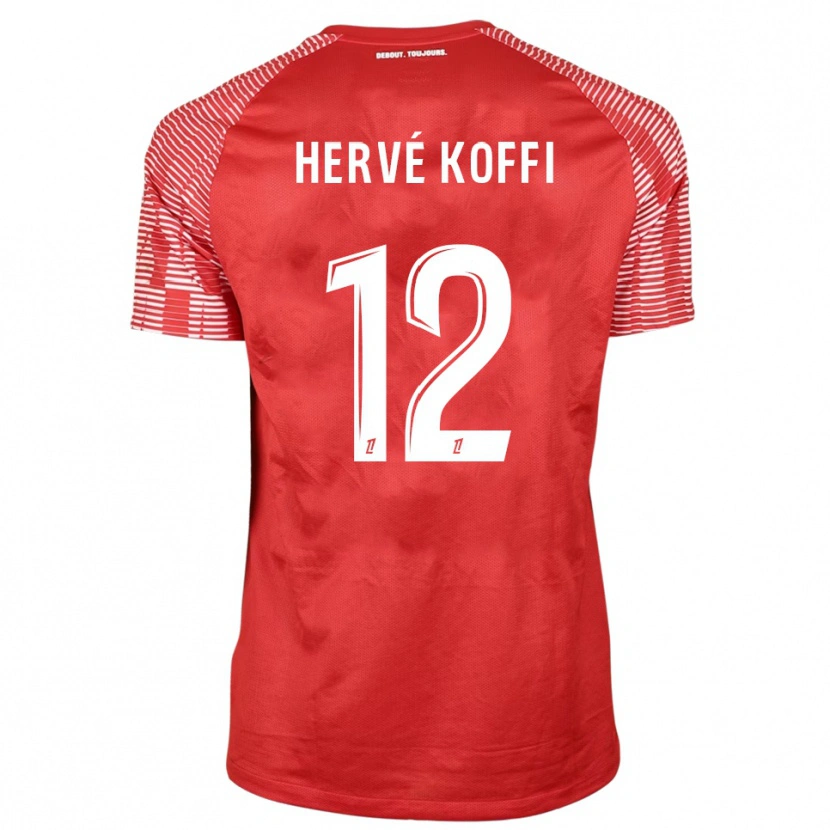 Danxen Kid Hervé Koffi #12 Red White Goalkeeper Jersey 2025/26 T-Shirt