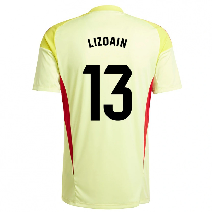 Danxen Kid Raúl Lizoain #13 Light Yellow Red Goalkeeper Jersey 2025/26 T-Shirt