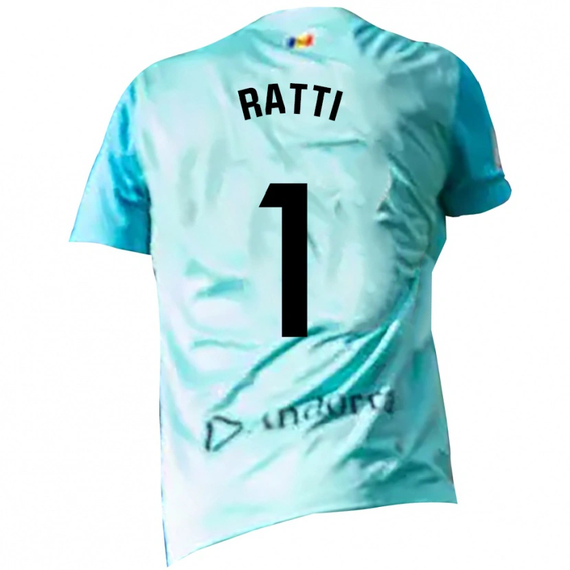 Danxen Kid Nico Ratti #1 Cyan Black Goalkeeper Jersey 2025/26 T-Shirt