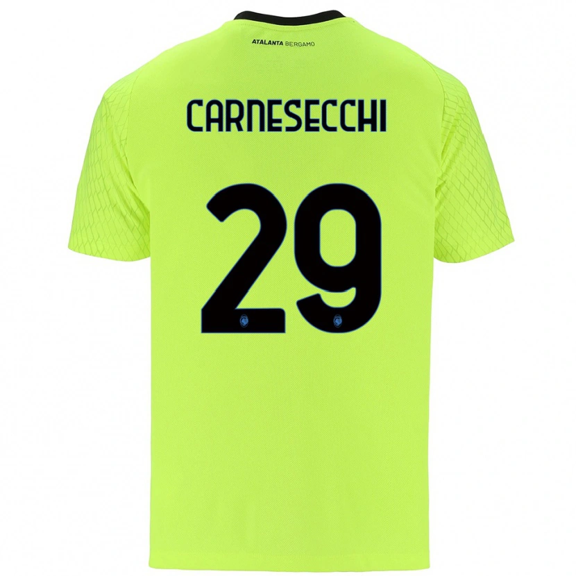 Danxen Kid Marco Carnesecchi #29 Yellow Green Red Goalkeeper Jersey 2025/26 T-Shirt