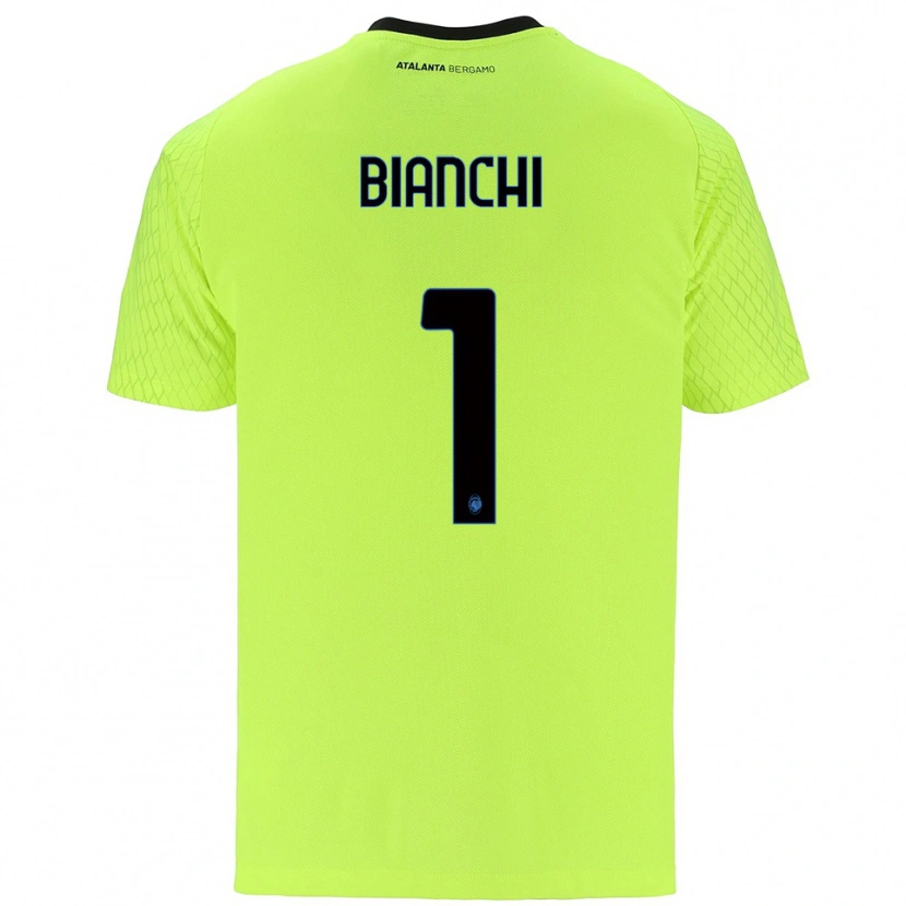 Danxen Kid Mattia Bianchi #1 Yellow Green Red Goalkeeper Jersey 2025/26 T-Shirt