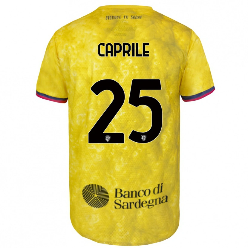 Danxen Kid Elia Caprile #25 Yellow Black Goalkeeper Jersey 2025/26 T-Shirt