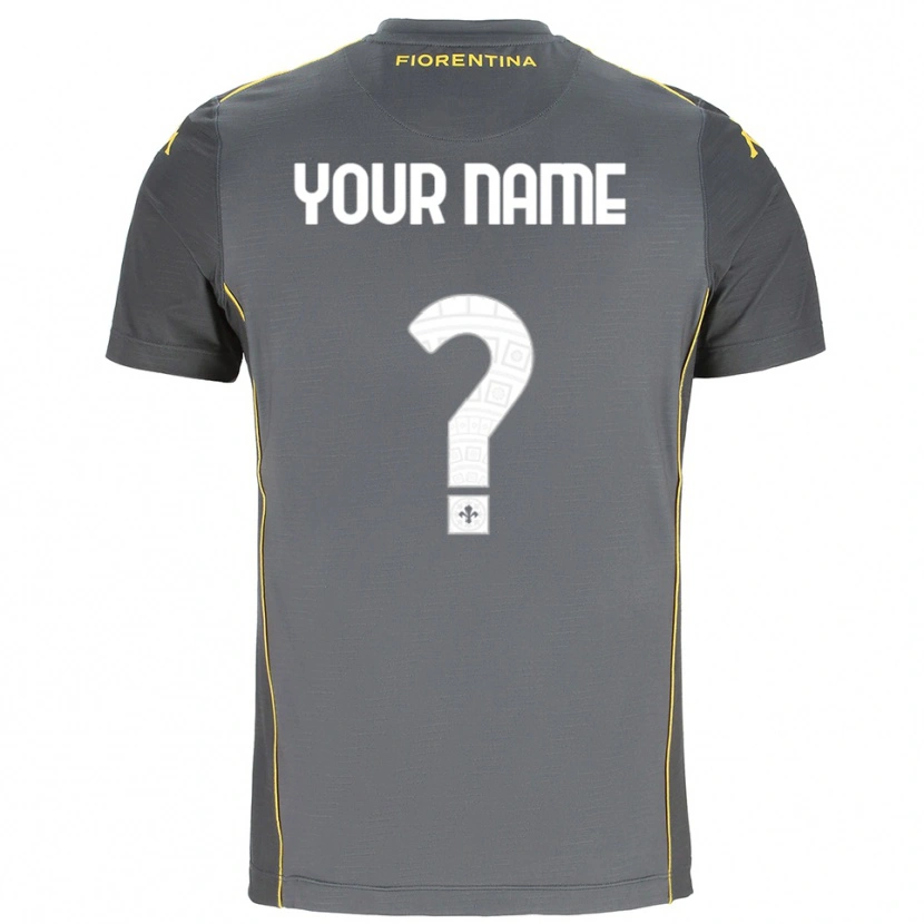 Danxen Kid ACF Fiorentina Dark Gray Yellow Goalkeeper Jersey 2025/26 T-Shirt