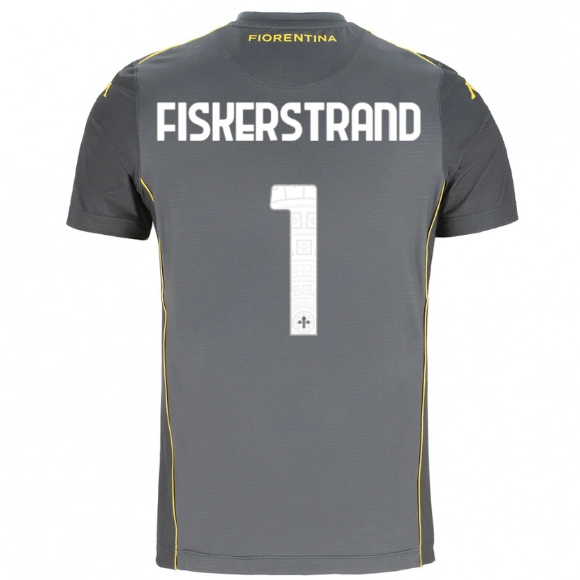 Danxen Kid Cecilie Fiskerstrand #1 Dark Gray Yellow Goalkeeper Jersey 2025/26 T-Shirt