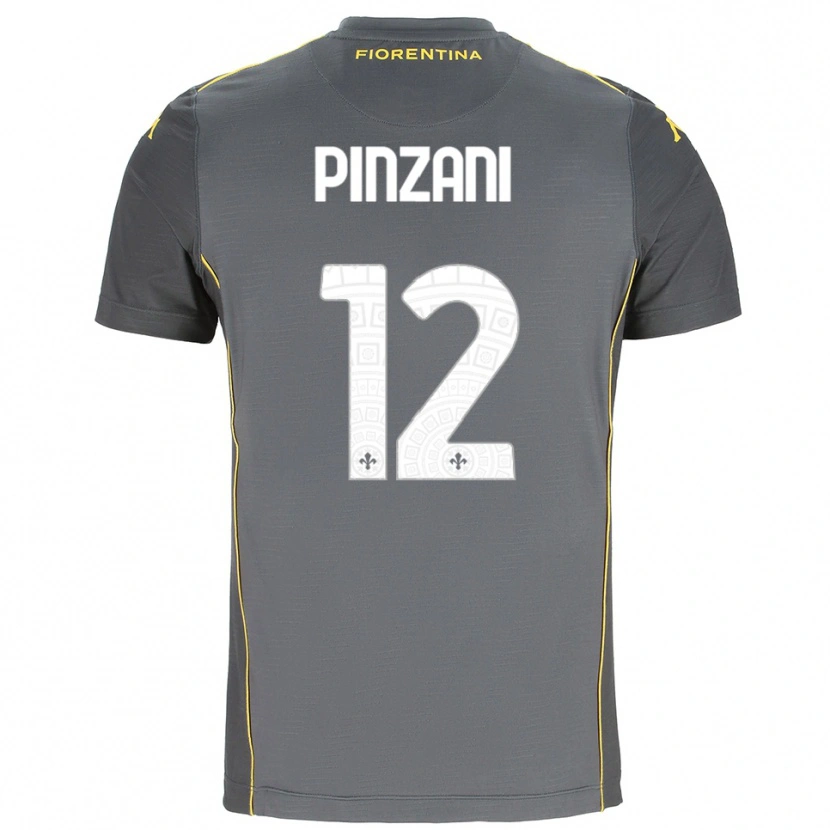Danxen Kid Lorenzo Pinzani #12 Dark Gray Yellow Goalkeeper Jersey 2025/26 T-Shirt