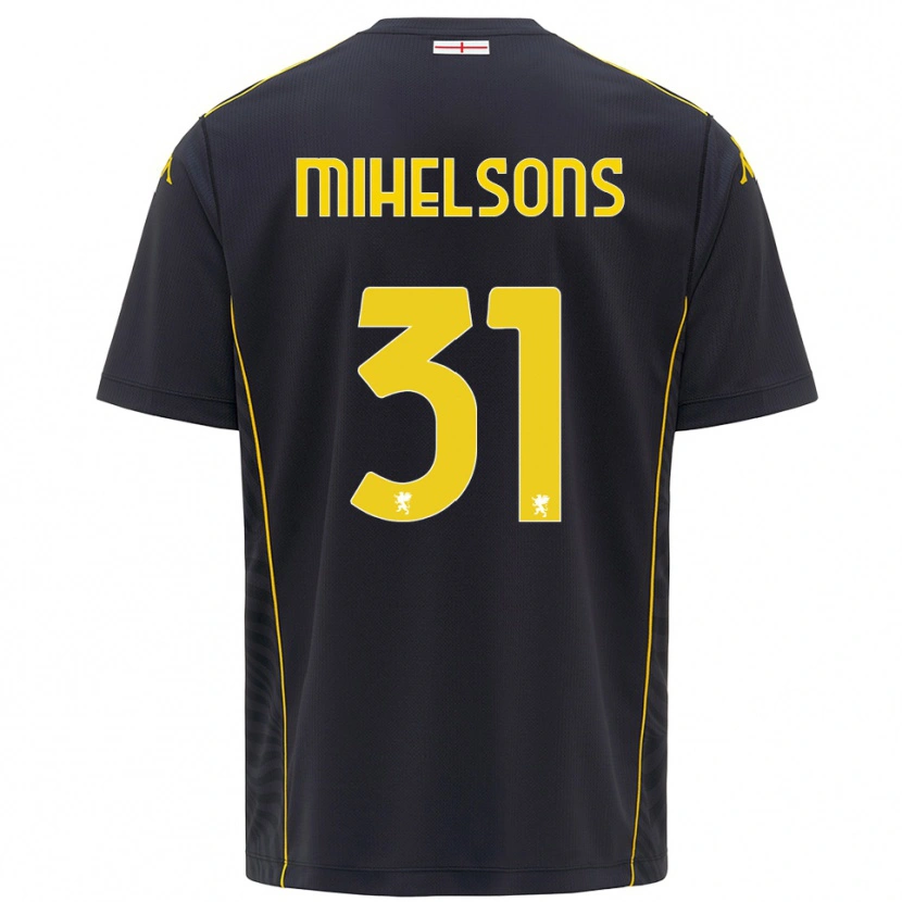 Danxen Kid Rendijs Mihelsons #31 Black Yellow Goalkeeper Jersey 2025/26 T-Shirt