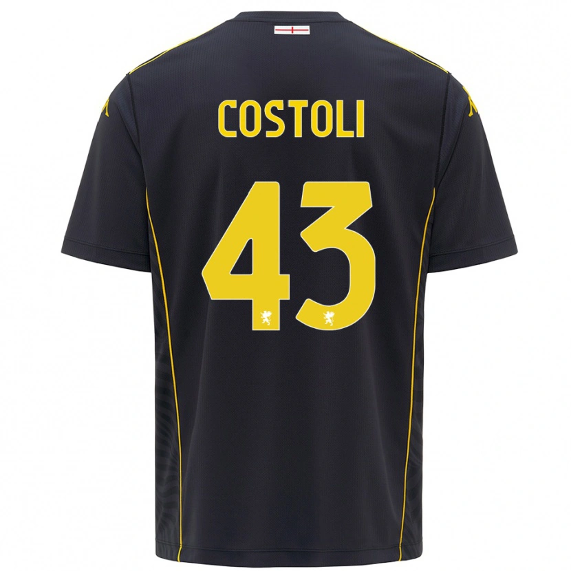 Danxen Kid Lorenzo Costoli #43 Black Yellow Goalkeeper Jersey 2025/26 T-Shirt