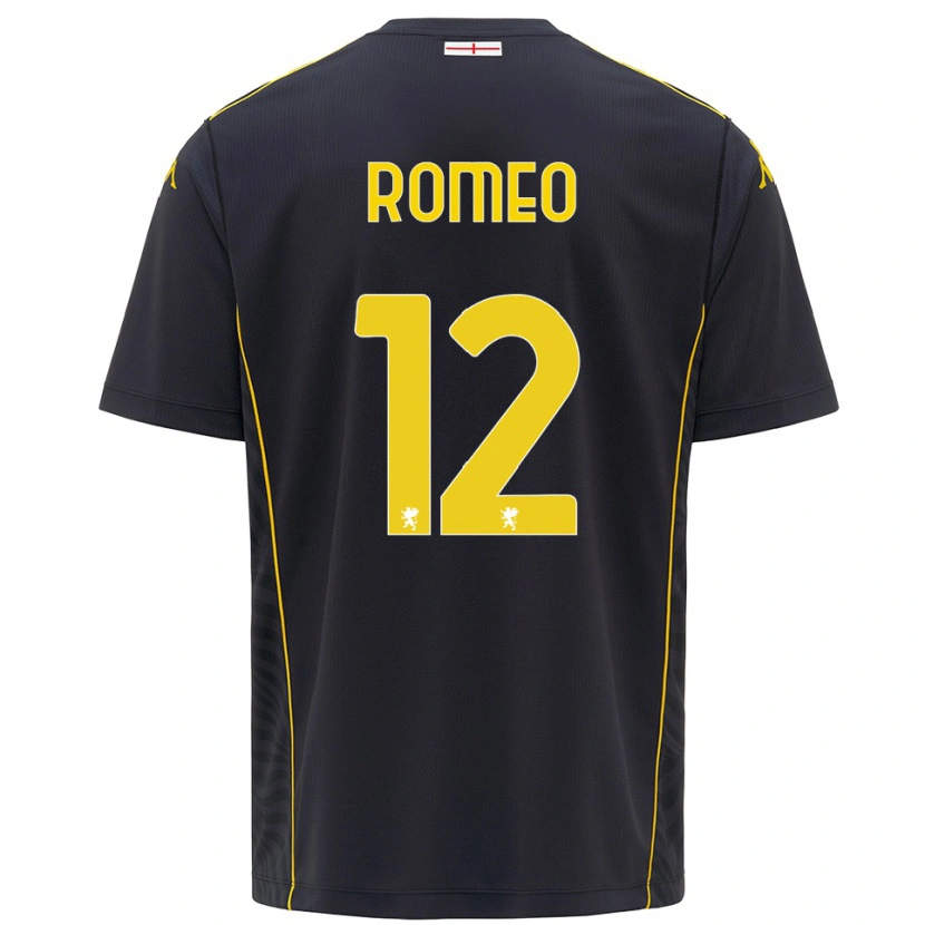 Danxen Kid Emanuele Romeo #12 Black Yellow Goalkeeper Jersey 2025/26 T-Shirt