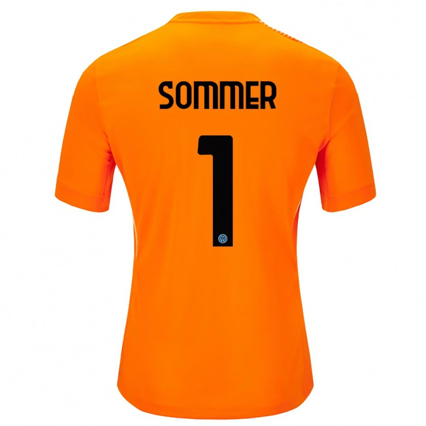 Danxen Kid Yann Sommer #1 Light Orange Black Goalkeeper Jersey 2025/26 T-Shirt
