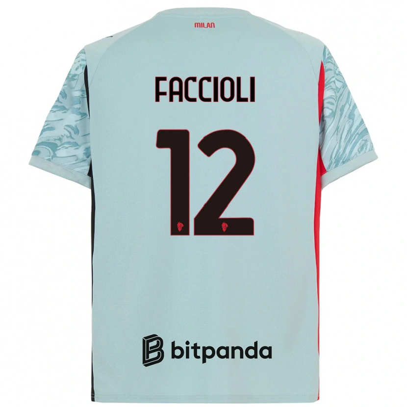 Danxen Kid Pietro Faccioli #12 Light Blue Red Goalkeeper Jersey 2025/26 T-Shirt