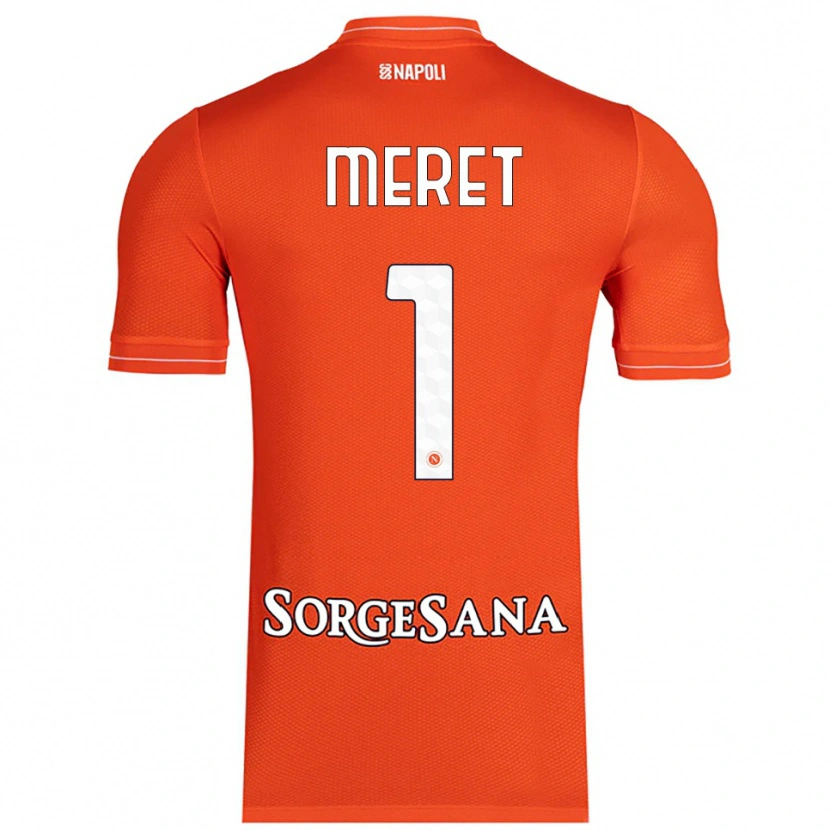 Danxen Kid Alex Meret #1 Orange Red White Goalkeeper Jersey 2025/26 T-Shirt