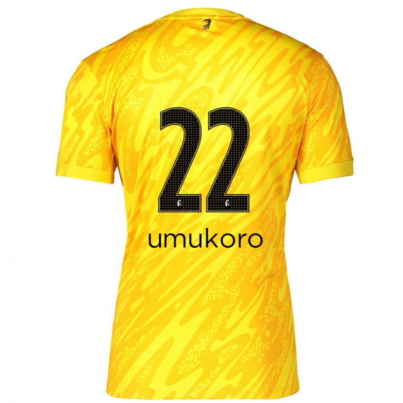 Danxen Kid Jayden Umukoro #22 Yellow Black Goalkeeper Jersey 2025/26 T-Shirt