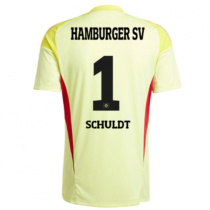 Danxen Kid Inga Schuldt #1 Yellow Black Red Goalkeeper Jersey 2025/26 T-Shirt