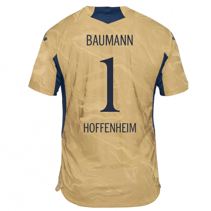 Danxen Kid Oliver Baumann #1 Tan Black Goalkeeper Jersey 2025/26 T-Shirt