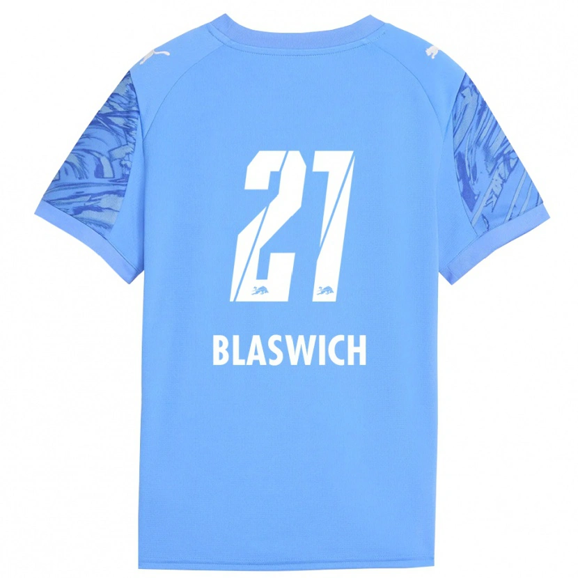 Danxen Kid Janis Blaswich #21 Royal Blue Red Goalkeeper Jersey 2025/26 T-Shirt