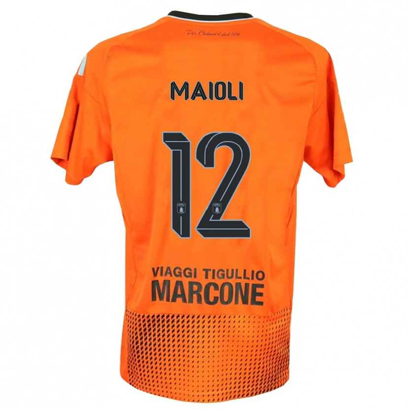 Danxen Kid Francesco Maioli #12 Dark Orange Blue Goalkeeper Jersey 2025/26 T-Shirt