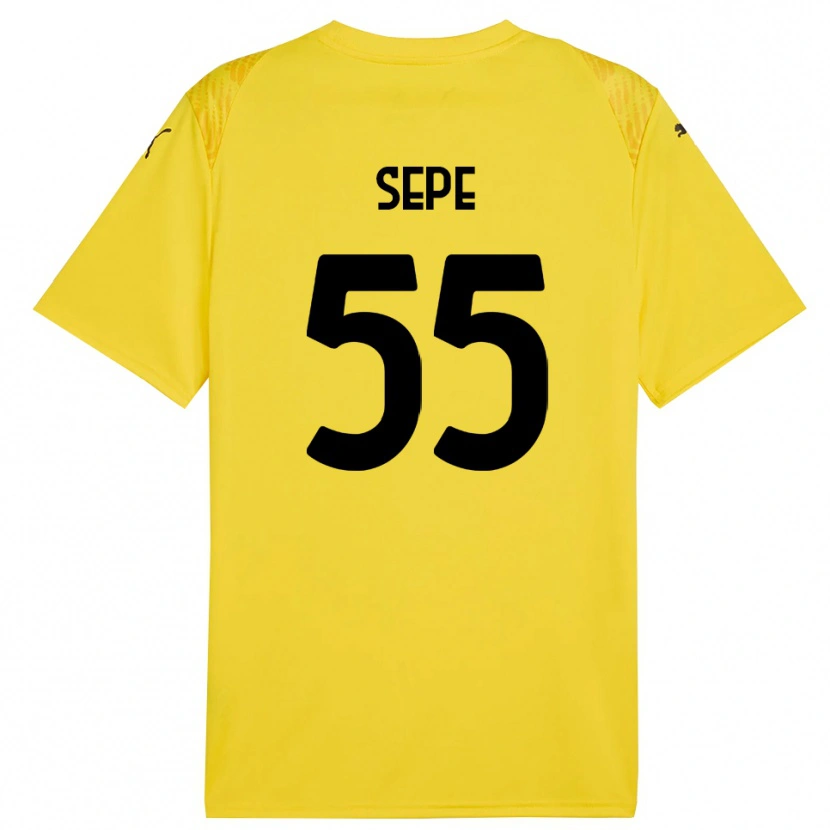 Danxen Kid Luigi Sepe #55 Yellow Black Goalkeeper Jersey 2025/26 T-Shirt