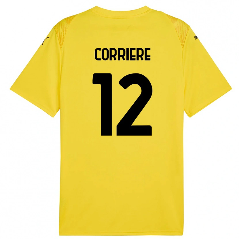 Danxen Kid Francesco Corriere #12 Yellow Black Goalkeeper Jersey 2025/26 T-Shirt