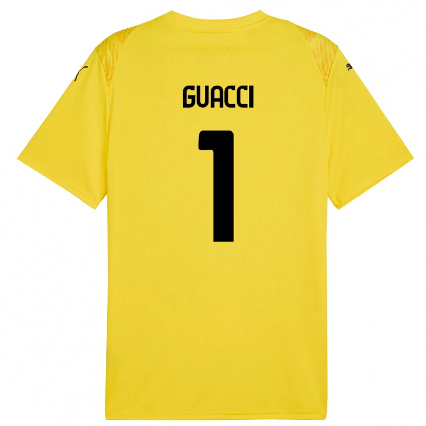 Danxen Kid Marco Guacci #1 Yellow Black Goalkeeper Jersey 2025/26 T-Shirt