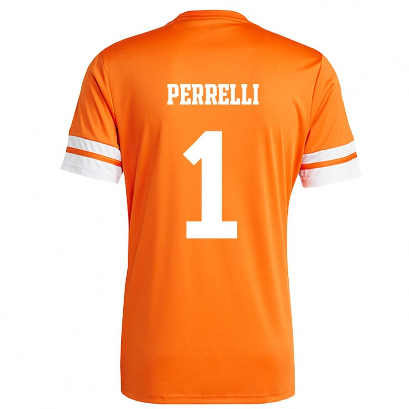 Danxen Kid Samuele Perrelli #1 Orange White Goalkeeper Jersey 2025/26 T-Shirt