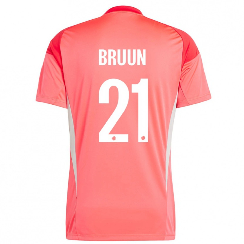 Danxen Kid Alfred Bruun #21 Red White Goalkeeper Jersey 2025/26 T-Shirt