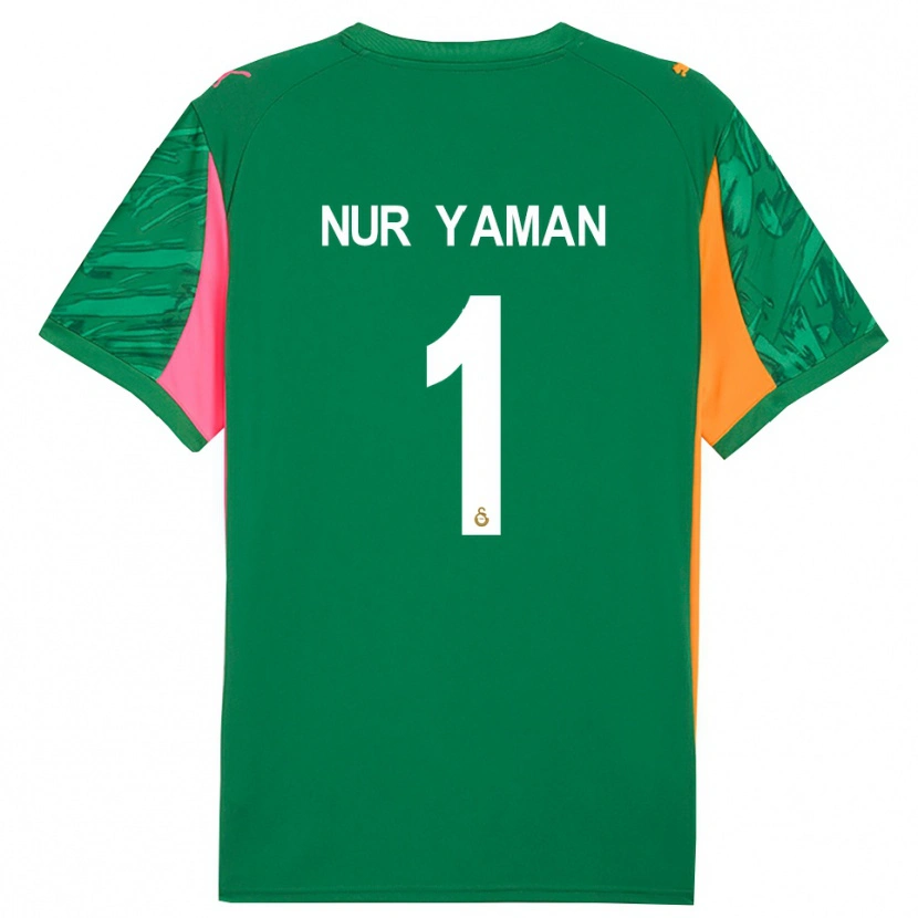 Danxen Kid Gamze Nur Yaman #1 Green Orange Pink Goalkeeper Jersey 2025/26 T-Shirt
