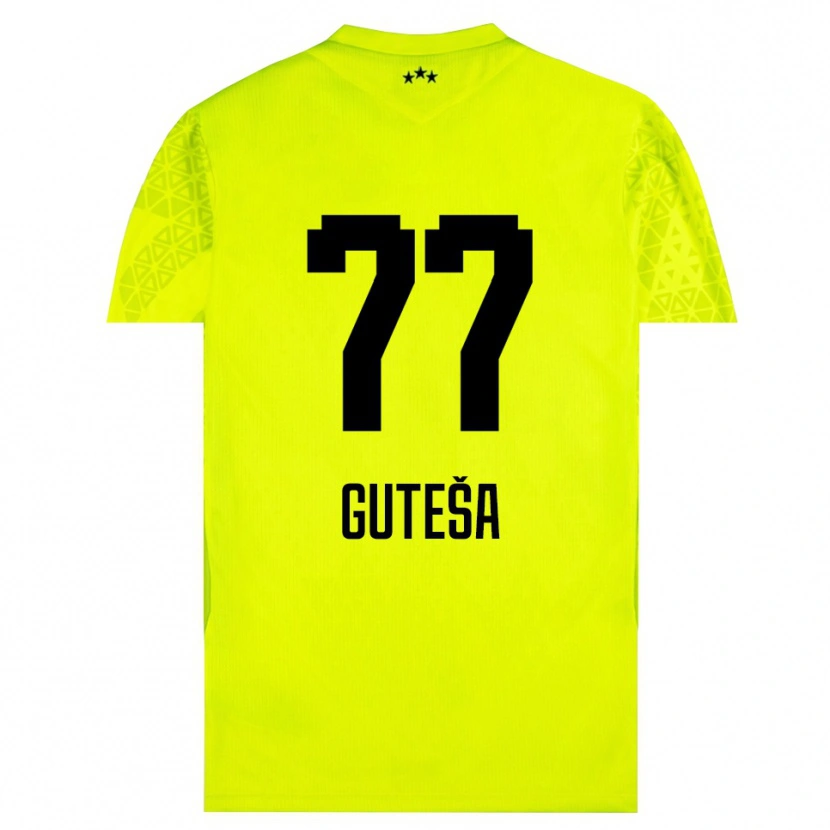 Danxen Kid Ivan Guteša #77 Yellow Green Black Goalkeeper Jersey 2025/26 T-Shirt