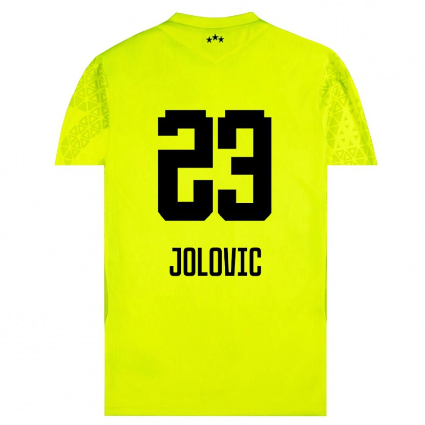 Danxen Kid Bogdan Jolovic #23 Yellow Green Black Goalkeeper Jersey 2025/26 T-Shirt