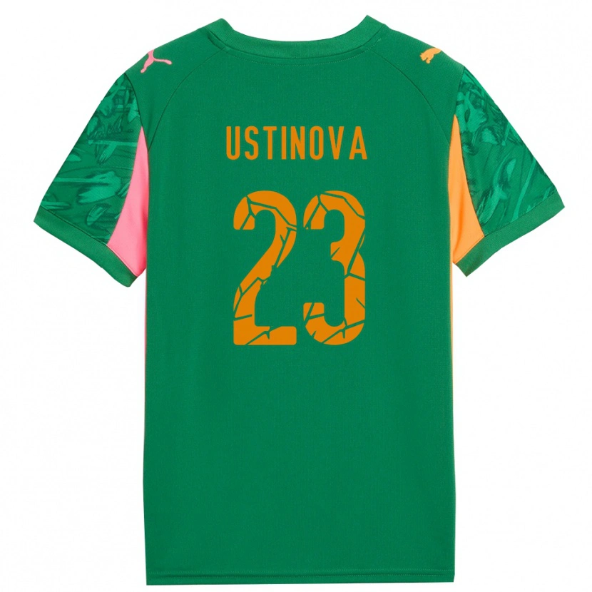 Danxen Kid Liudmyla Ustinova #23 Green Orange Pink Goalkeeper Jersey 2025/26 T-Shirt